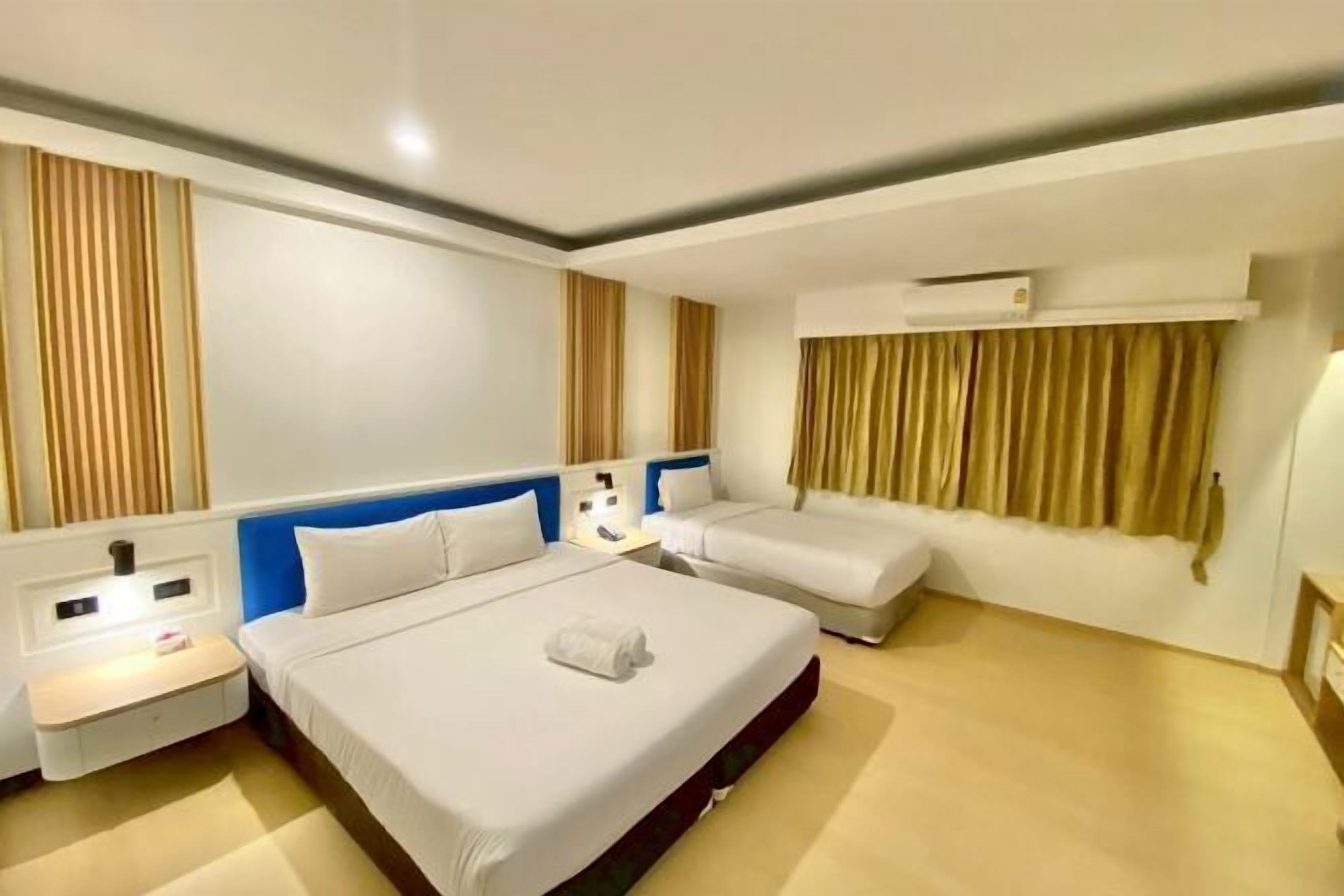 Bäddmadrasser, värdeförvaringsskåp på rummet, skrivbord och gratis wi-fi