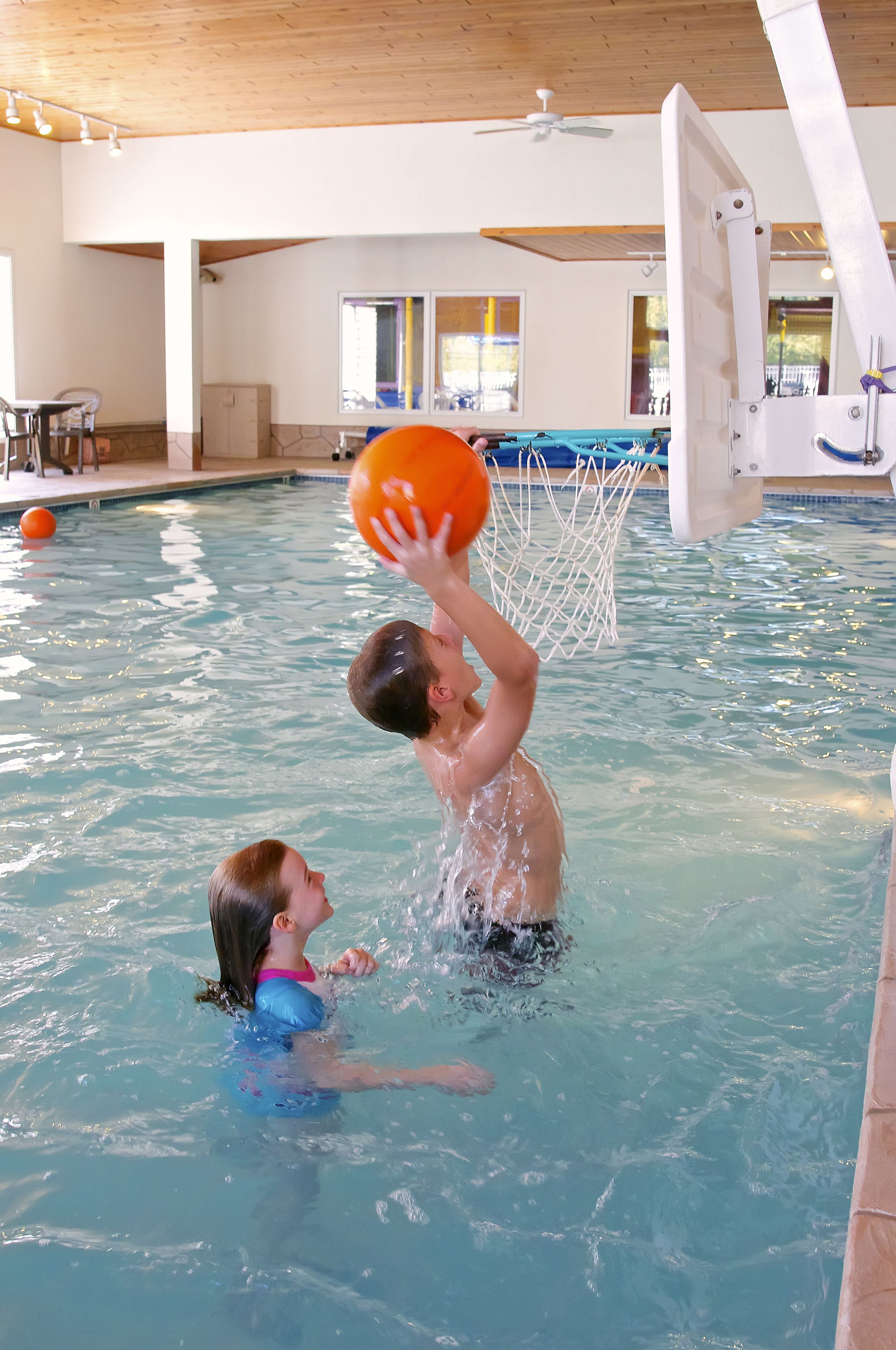Indoor pool, seasonal outdoor pool, pool umbrellas, sun loungers