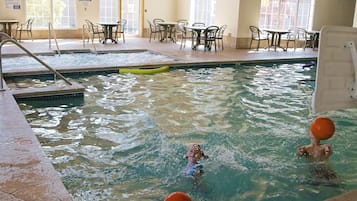 Indoor pool, seasonal outdoor pool, pool umbrellas, sun loungers