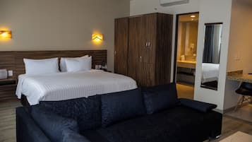 Junior Suite, 1 King Bed, Kitchenette | Premium bedding, minibar, in-room safe, desk