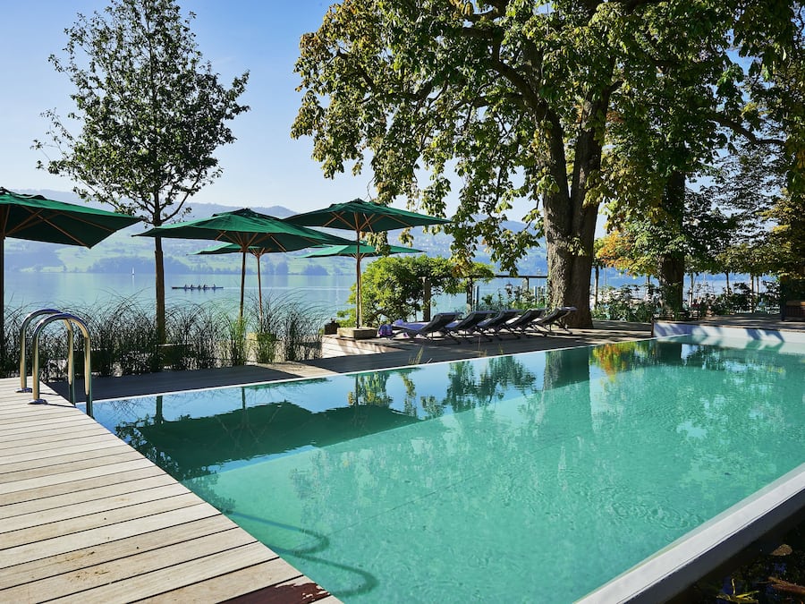 Indoor pool, outdoor pool, sun loungers