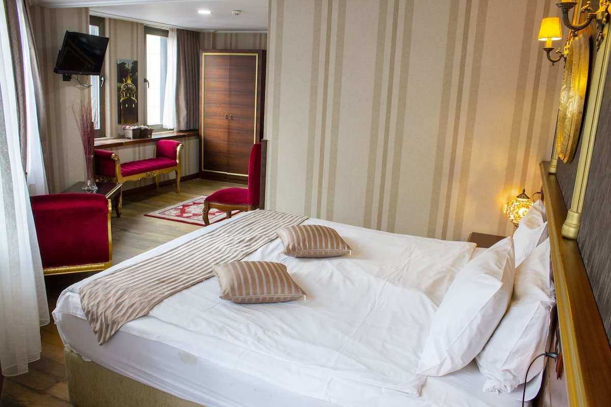Junior suite | 1 slaapkamer, een minibar, een kluis op de kamer, een bureau