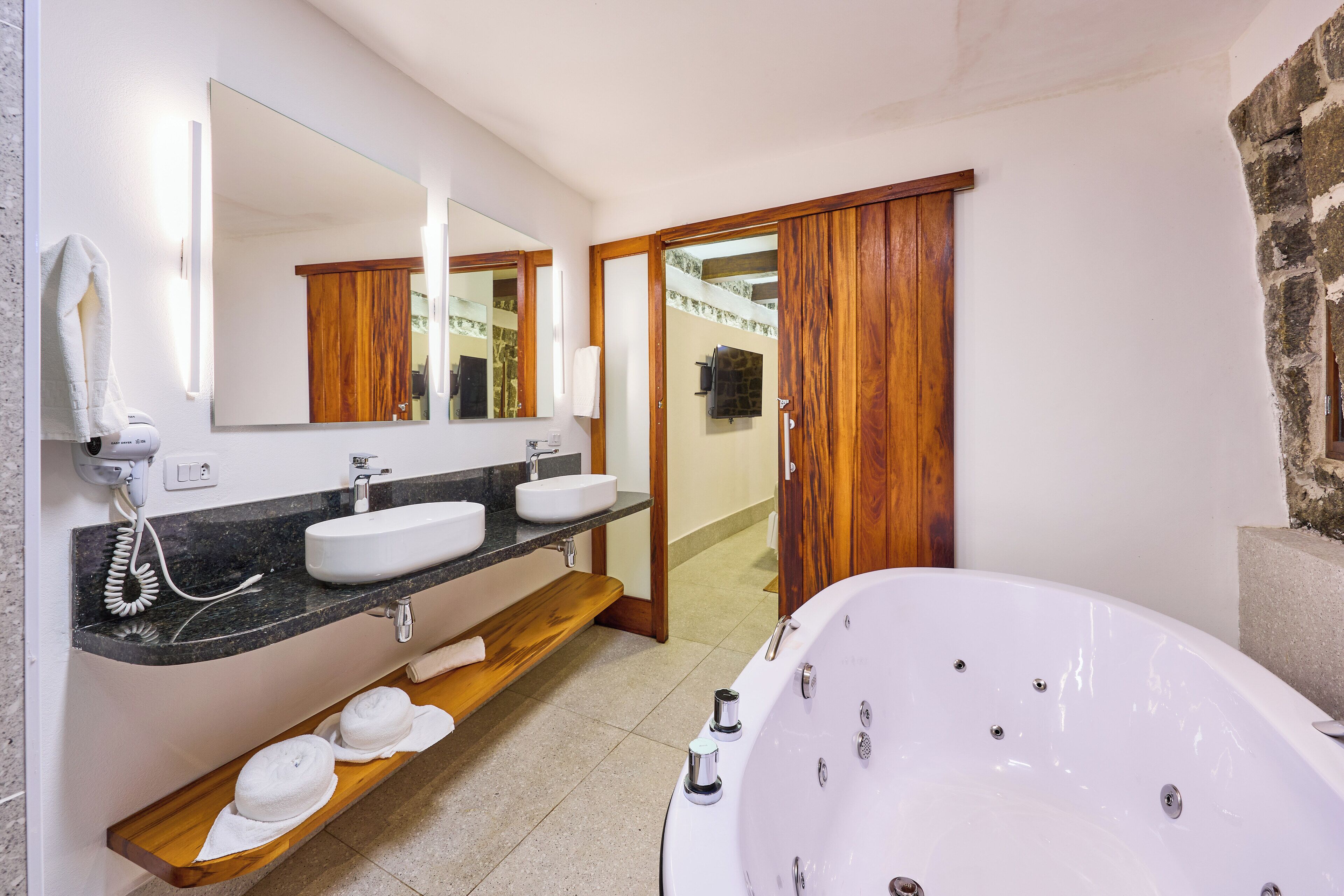 premium double room, jetted tub | bathroom | free toiletries, towels, soap, shampoo