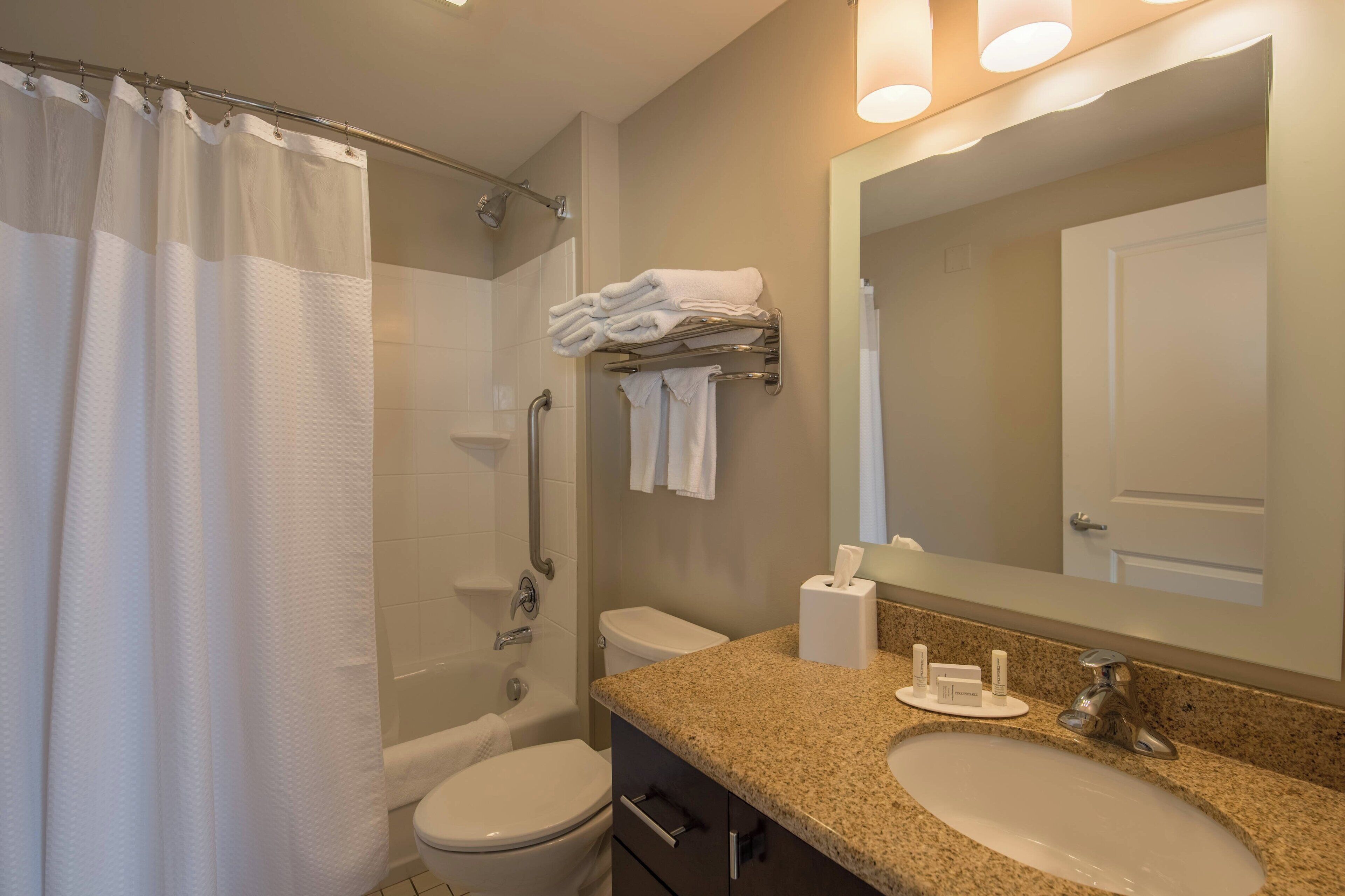 suite, 1 bedroom | bathroom | combined shower/bathtub, free toiletries, hair dryer, towels