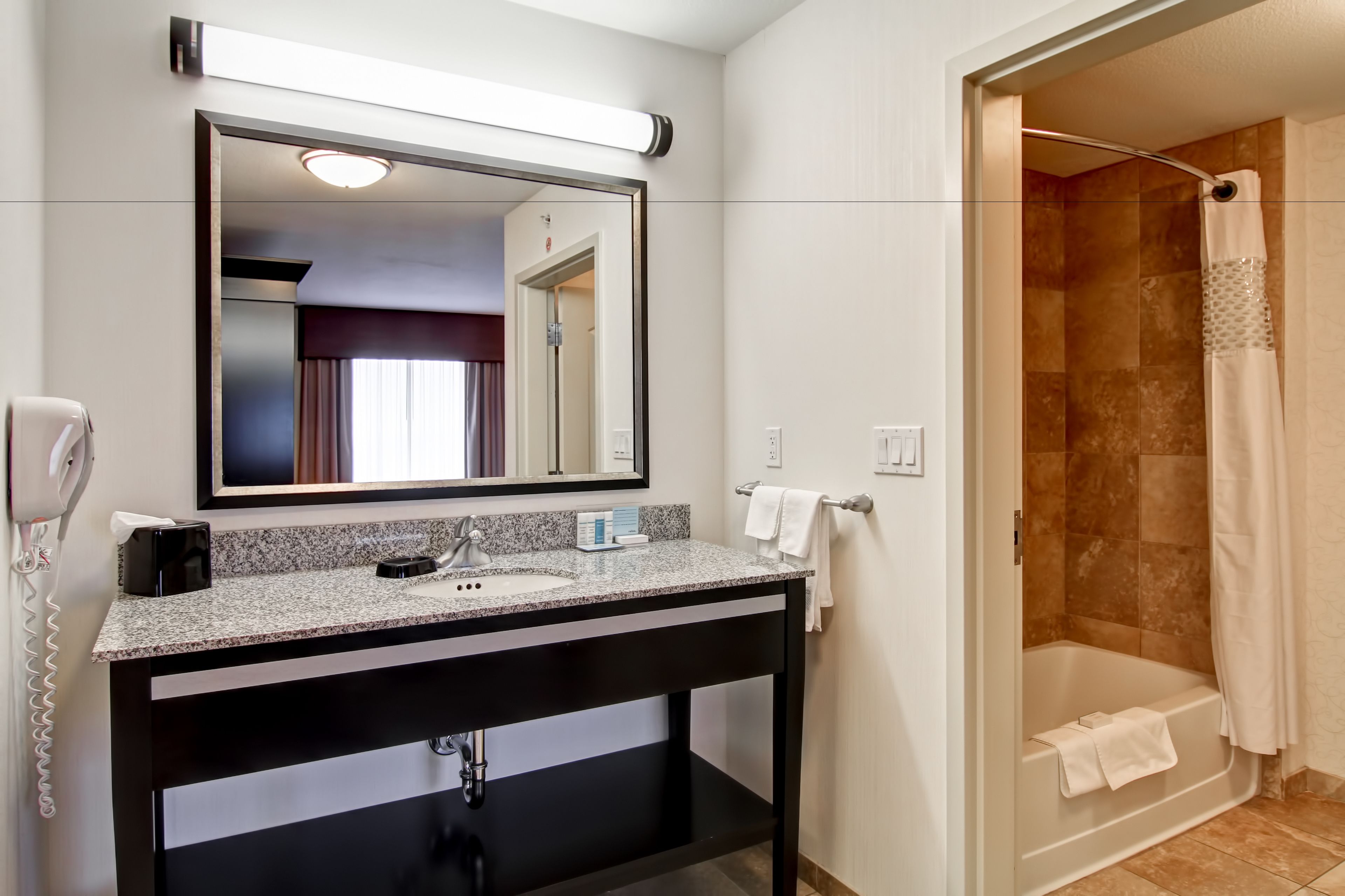 free toiletries, hair dryer, towels, soap