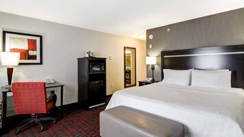 In-room safe, desk, laptop workspace, blackout curtains