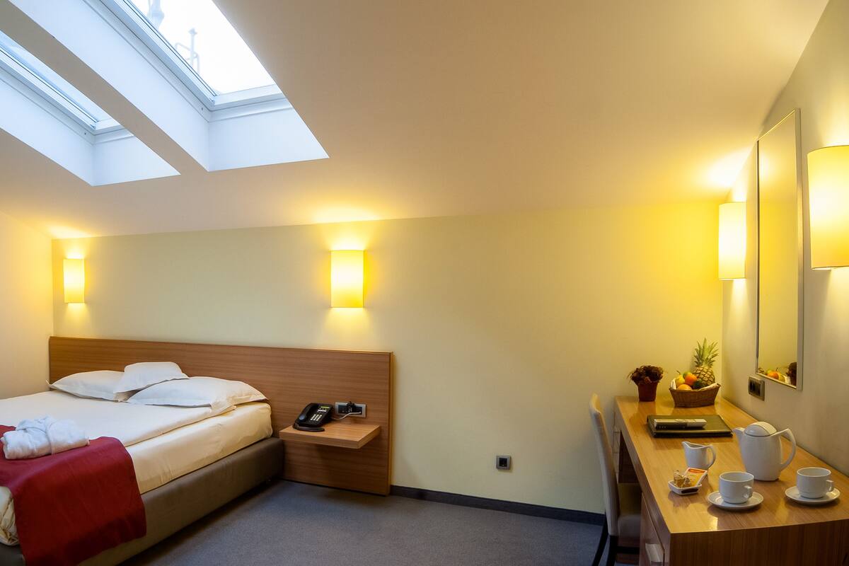 Economy (incl. Free Sauna World) | Hypo-allergenic bedding available, in-room safe, desk, cribs (free)