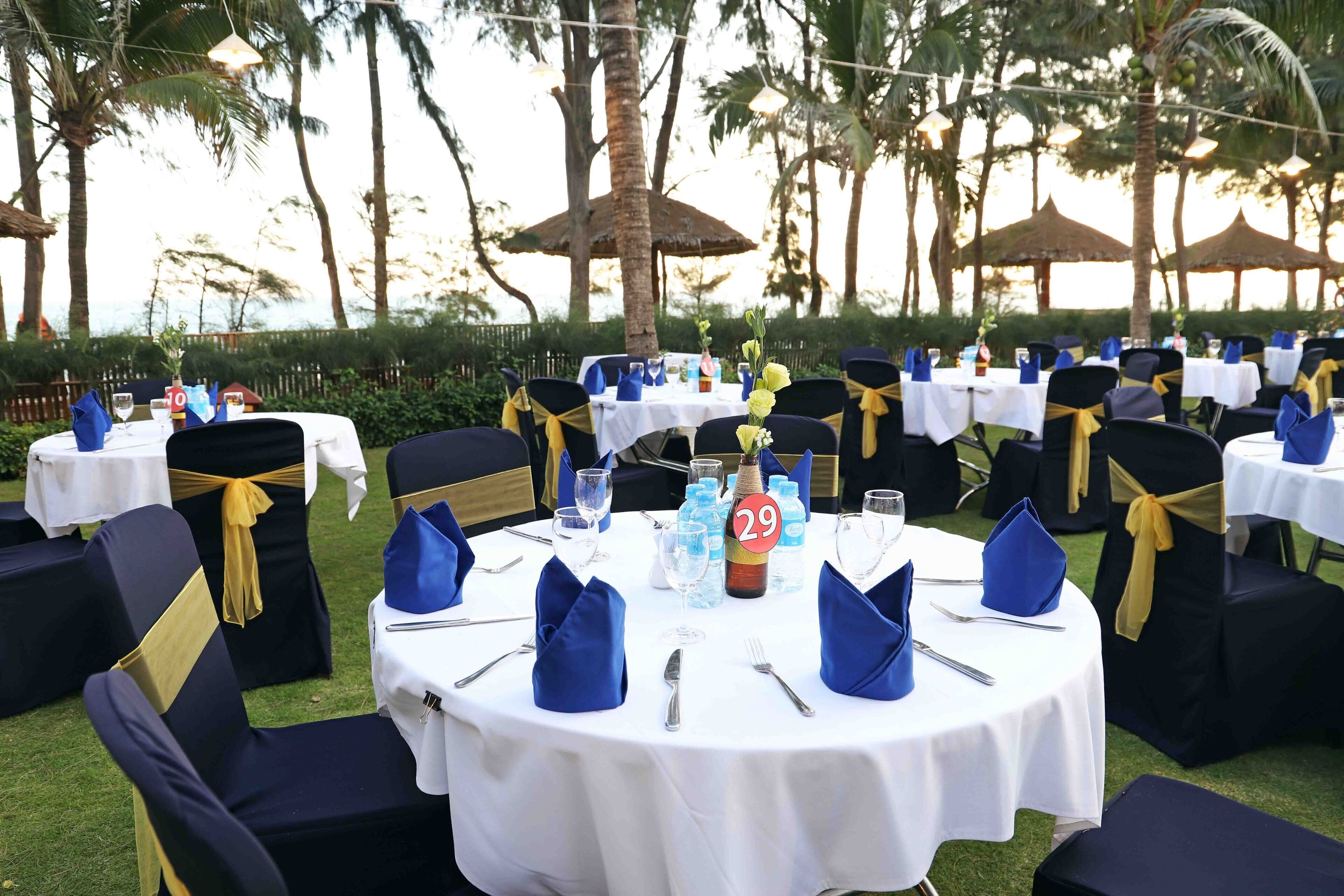 outdoor banquet area