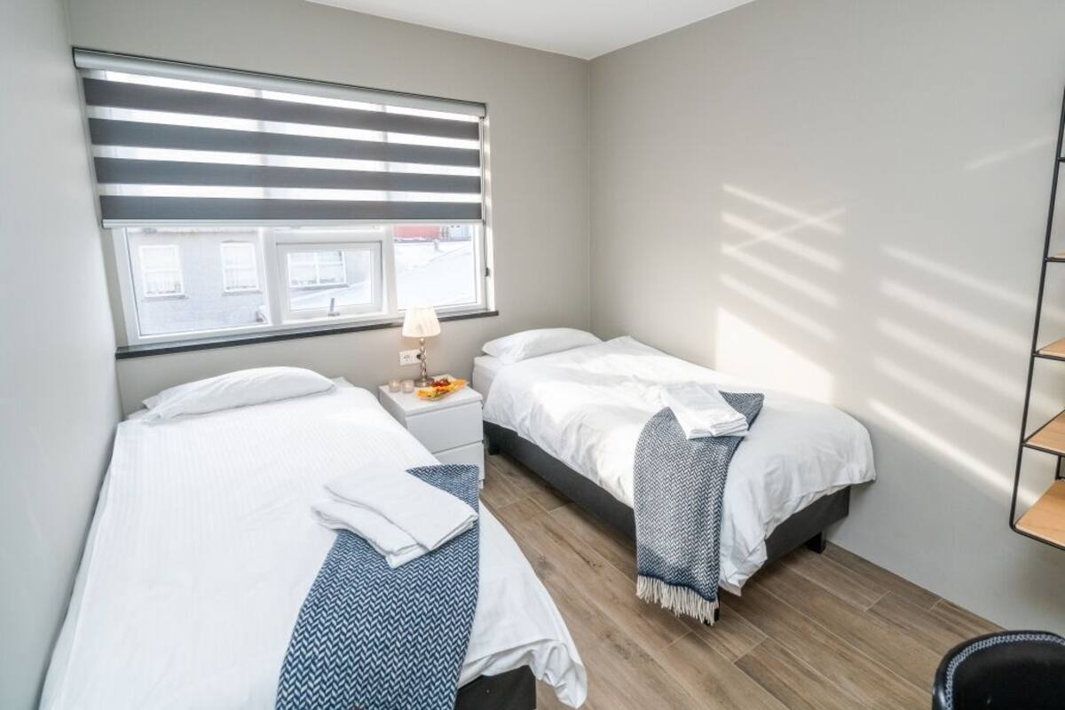 Select Comfort beds, desk, soundproofing