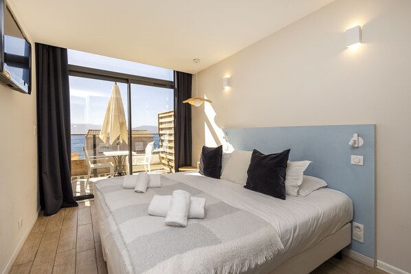Double Room, Balcony, Sea View | Premium bedding, memory foam beds, minibar, in-room safe