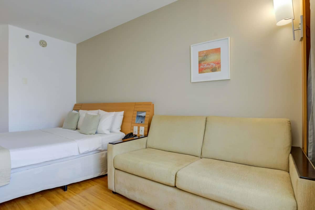 Hypo-allergenic bedding, minibar, in-room safe, desk
