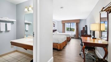 Standard Double Room, 2 Queen Beds | Desk, laptop workspace, blackout drapes, iron/ironing board