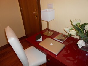 Down comforters, in-room safe, desk, free WiFi