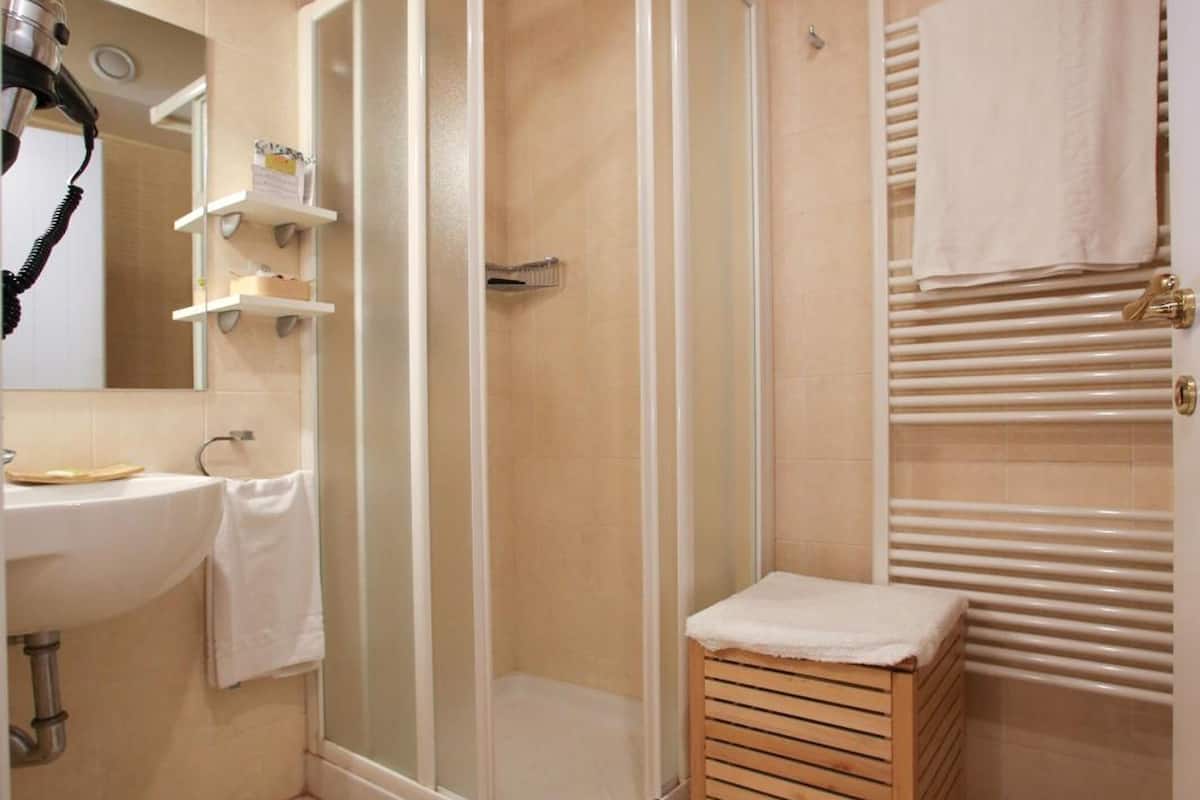 shower, free toiletries, hair dryer, bidet