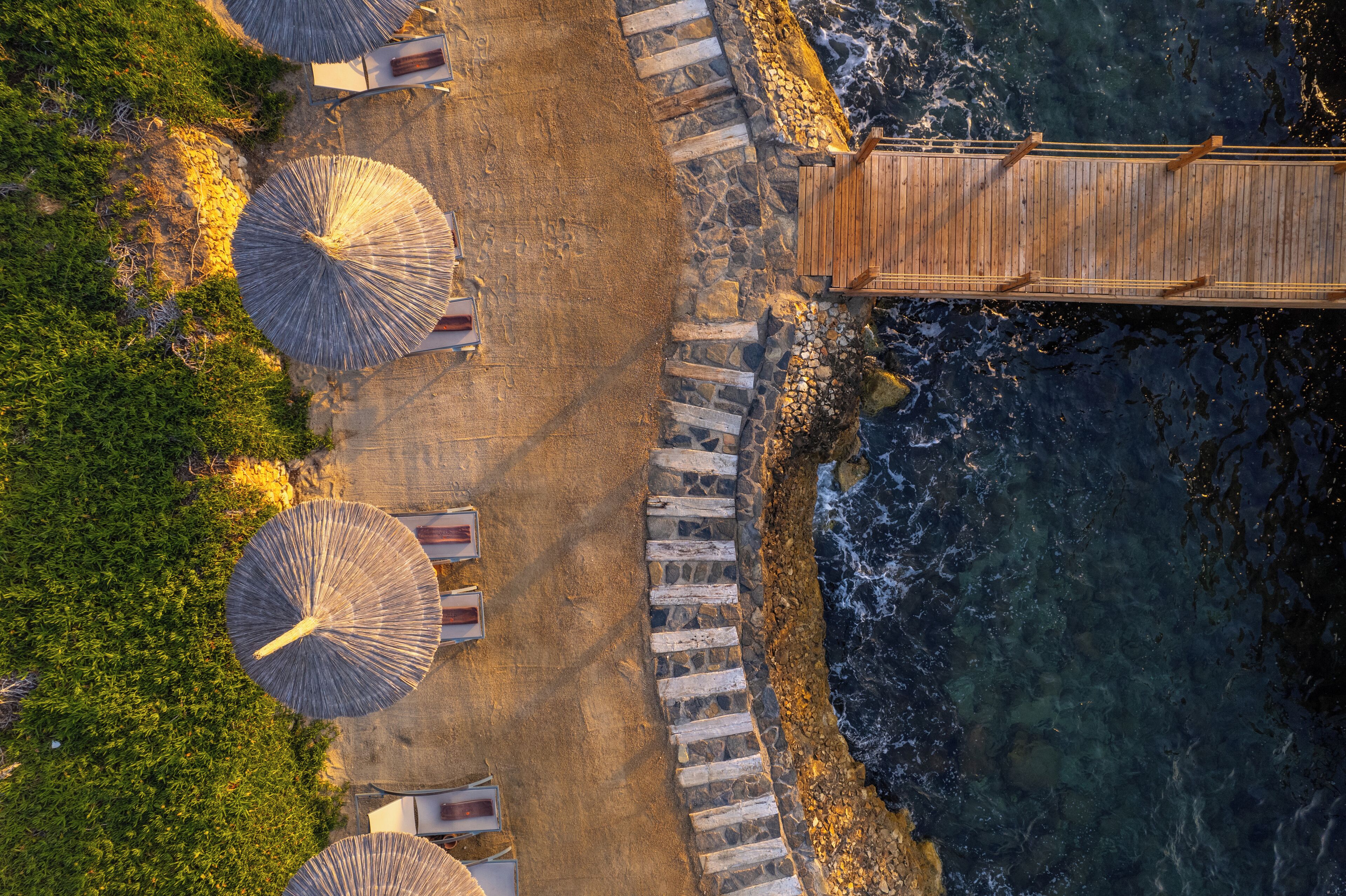 private beach, beach cabanas, sun-loungers, beach umbrellas