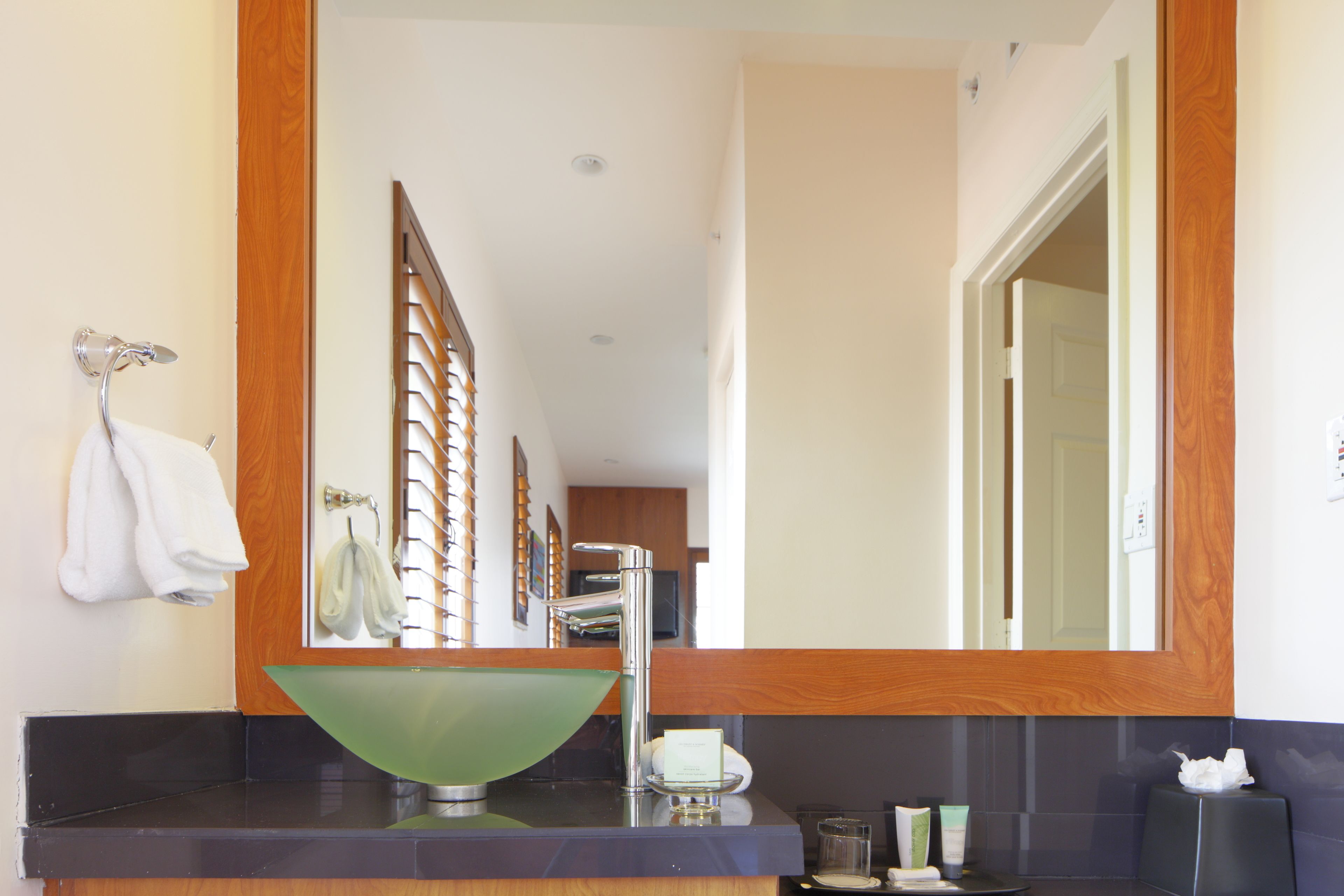 shower, designer toiletries, hair dryer, bathrobes