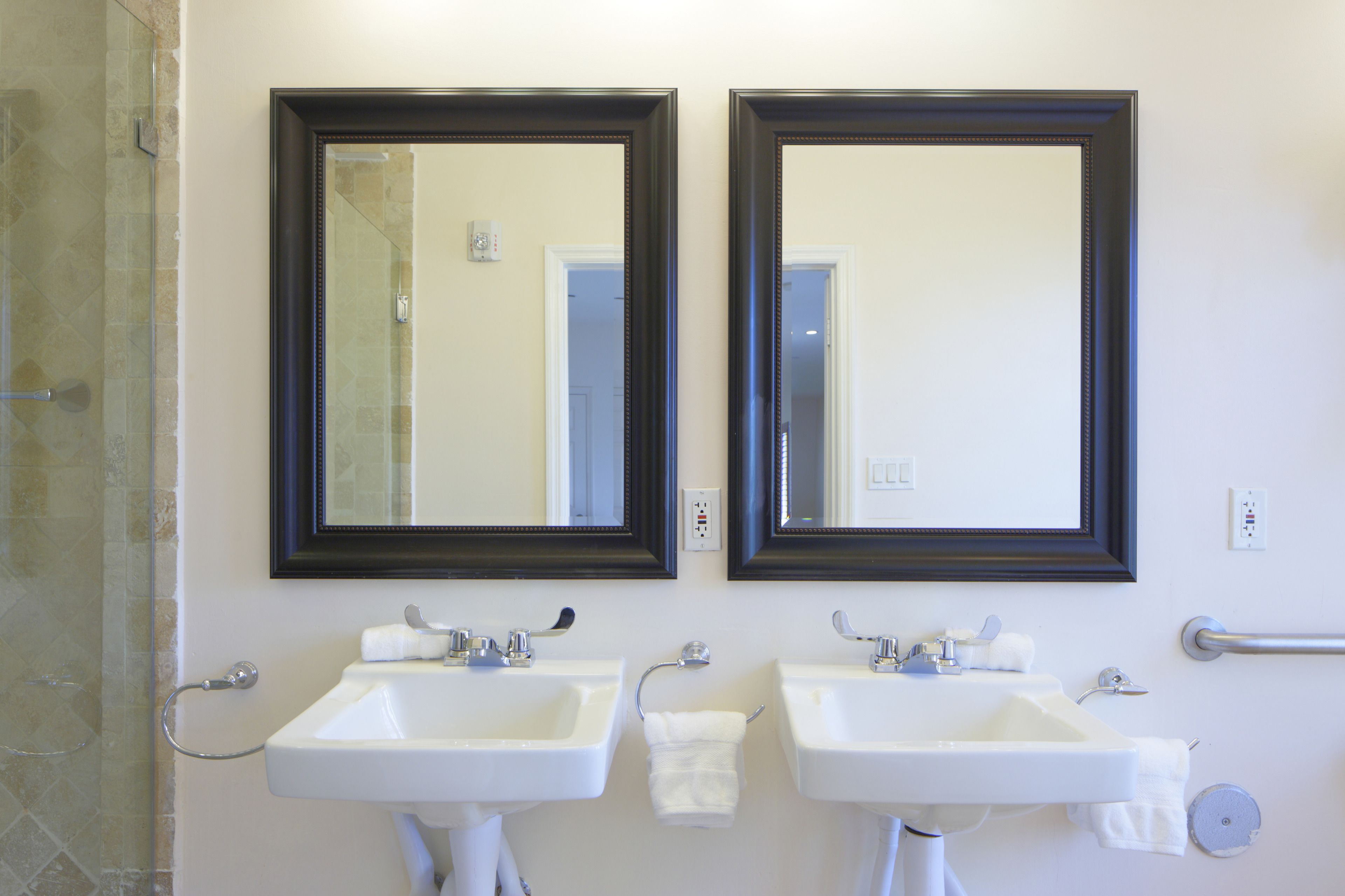 deluxe studio suite | bathroom | shower, designer toiletries, hair dryer, bathrobes