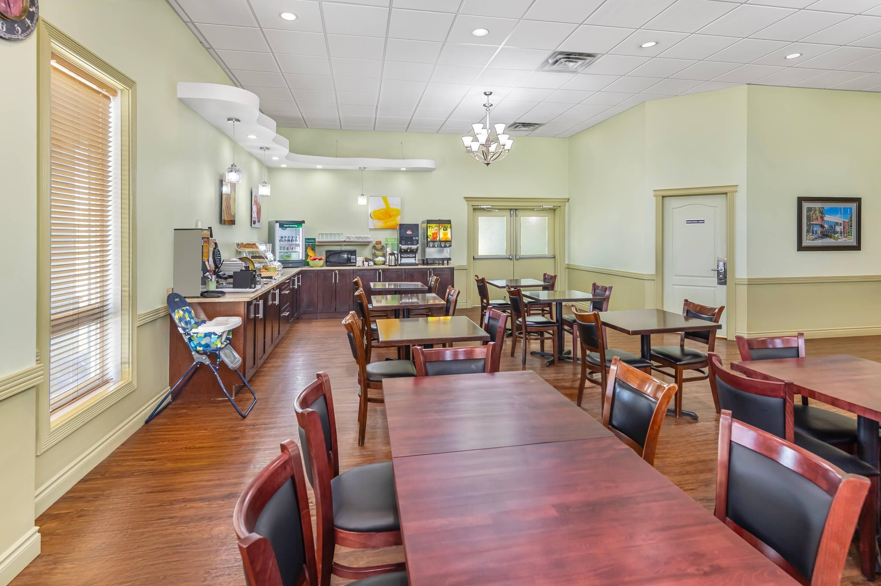Free daily self-service breakfast 