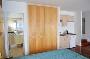 Premium bedding, Select Comfort beds, desk, blackout curtains