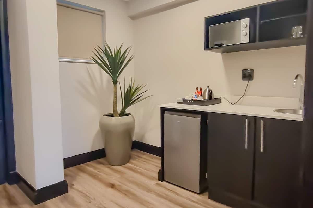 deluxe 2 sleeper shower | private kitchen | fridge, microwave, coffee/tea maker, electric kettle