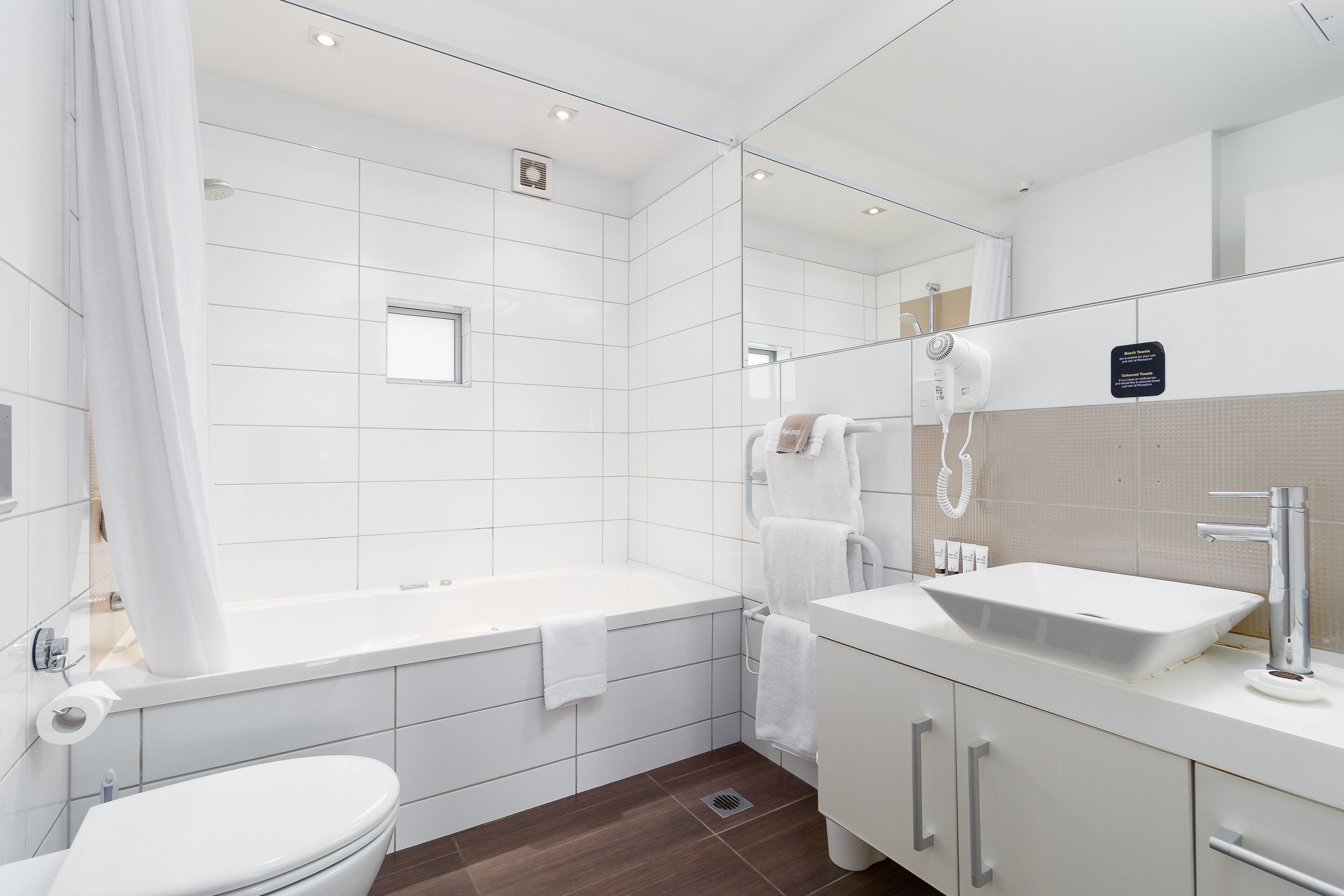 two bedroom presidential spa suite | bathroom | shower, designer toiletries, hair dryer, towels