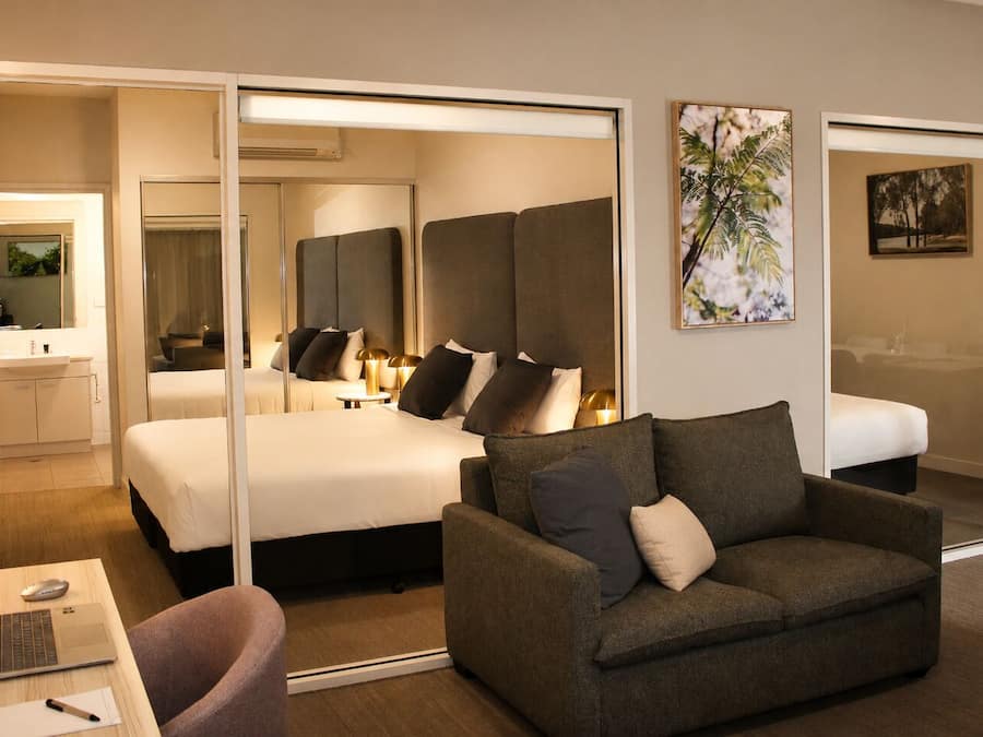 In-room safe, desk, laptop workspace, blackout curtains