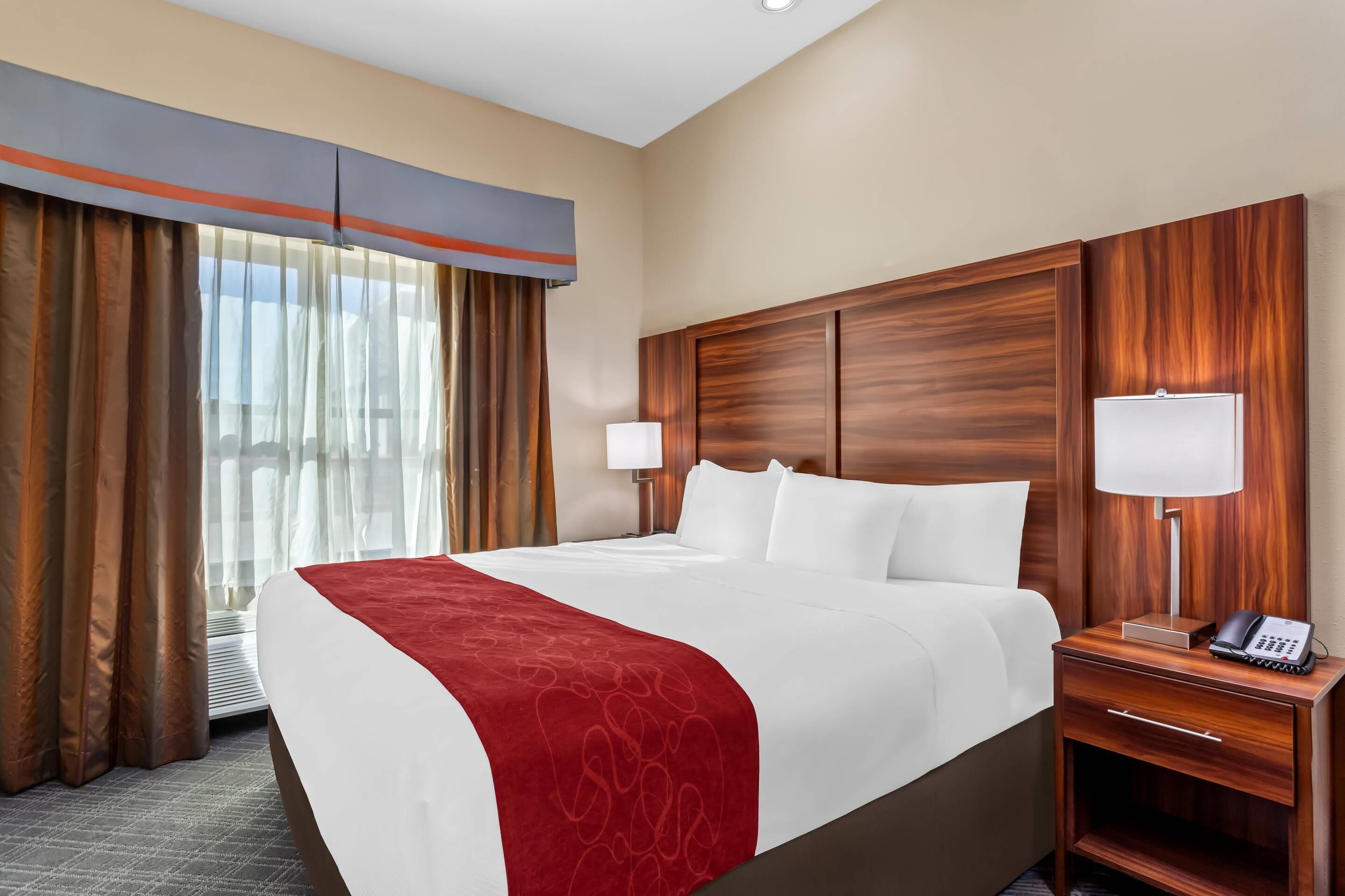 Pillowtop beds, desk, laptop workspace, iron/ironing board