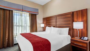 Pillowtop beds, desk, laptop workspace, iron/ironing board