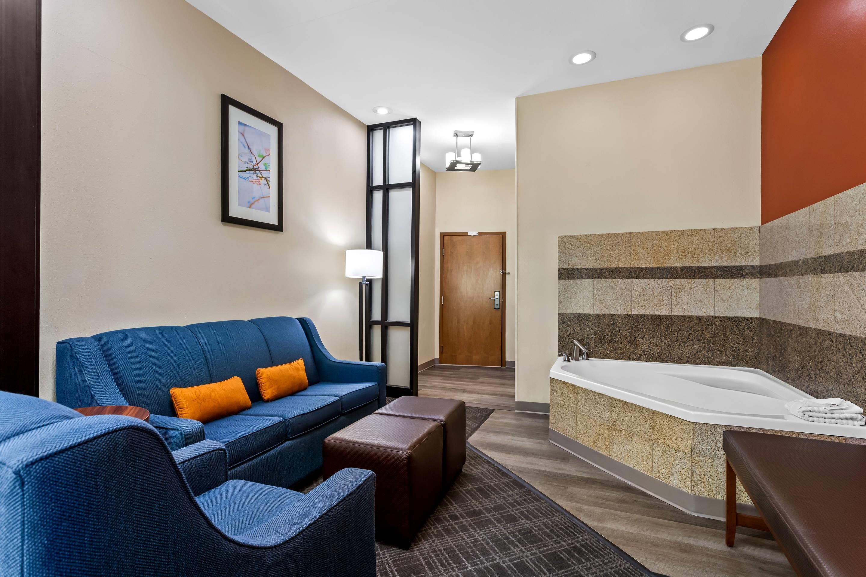 Pillow-top beds, desk, laptop workspace, iron/ironing board