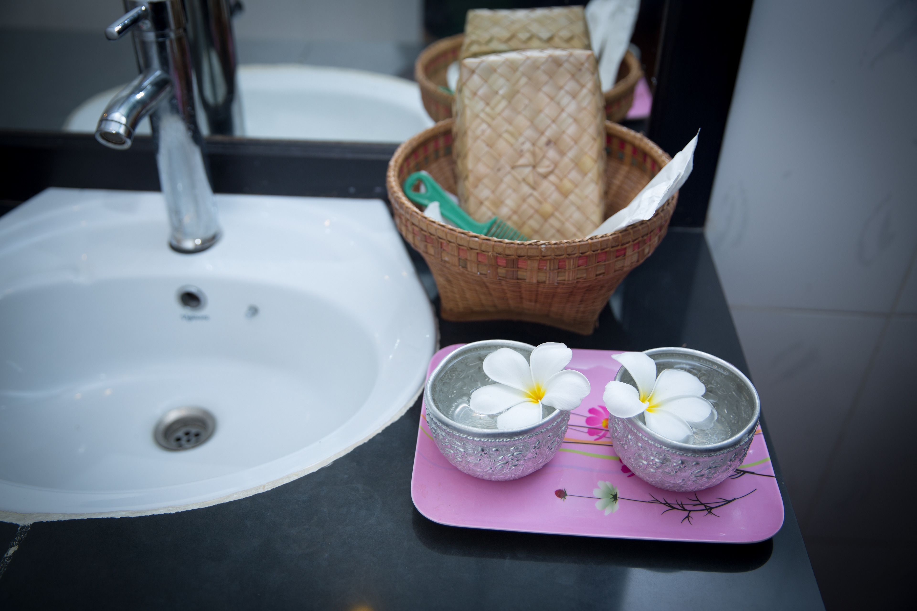 shower, designer toiletries, hair dryer, bathrobes