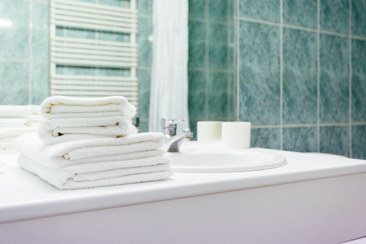 combined shower/bathtub, free toiletries, hair dryer, towels