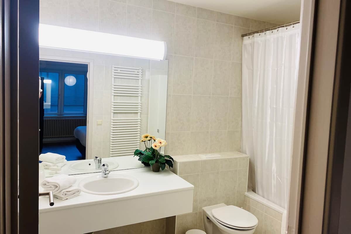 family suite (large) | bathroom | combined shower/bathtub, free toiletries, hair dryer, towels