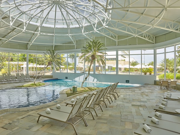 Indoor pool, 3 outdoor pools, open 10:00 AM to 7:00 PM, pool umbrellas