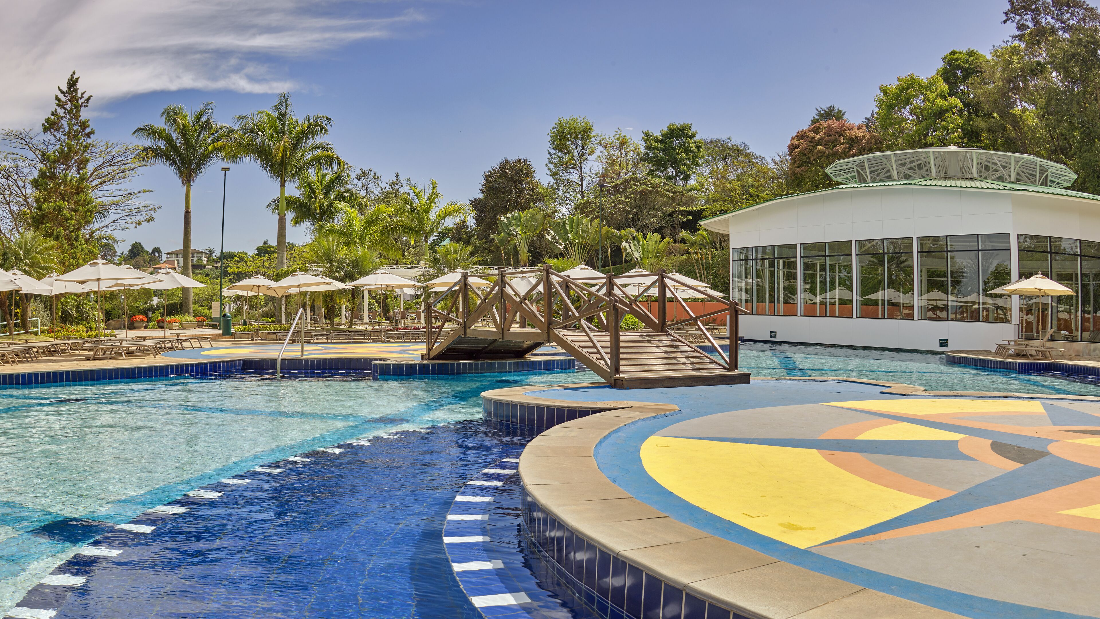 Indoor pool, 3 outdoor pools, open 10:00 AM to 7:00 PM, pool umbrellas