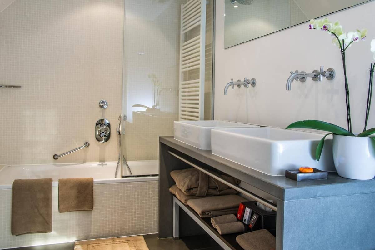 free toiletries, hair dryer, slippers, towels