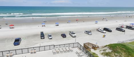 On the beach, white sand