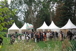 Outdoor banquet area