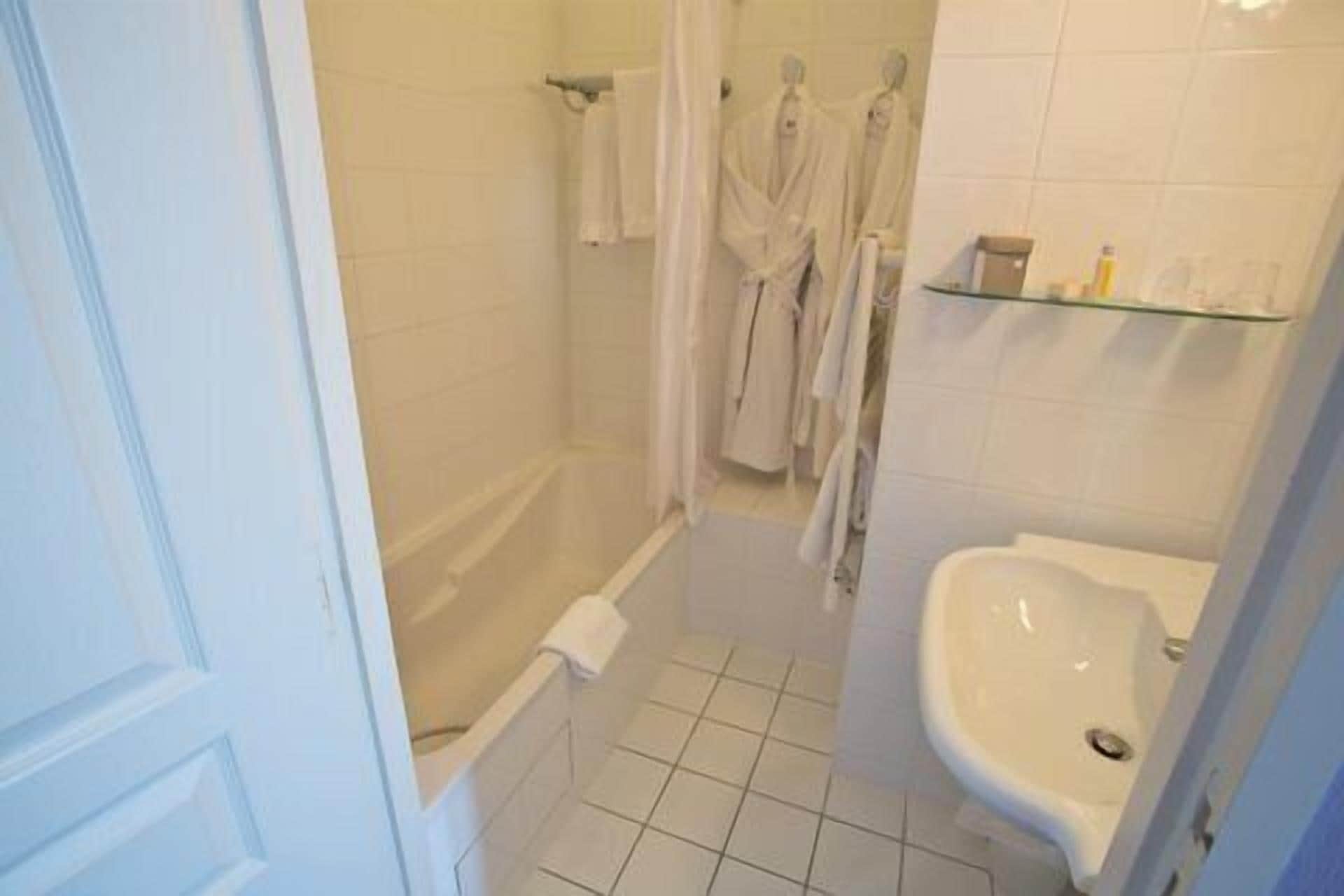 free toiletries, hair dryer, towels