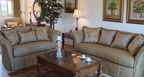 32-inch flat-screen TV with satellite channels, TV, DVD player