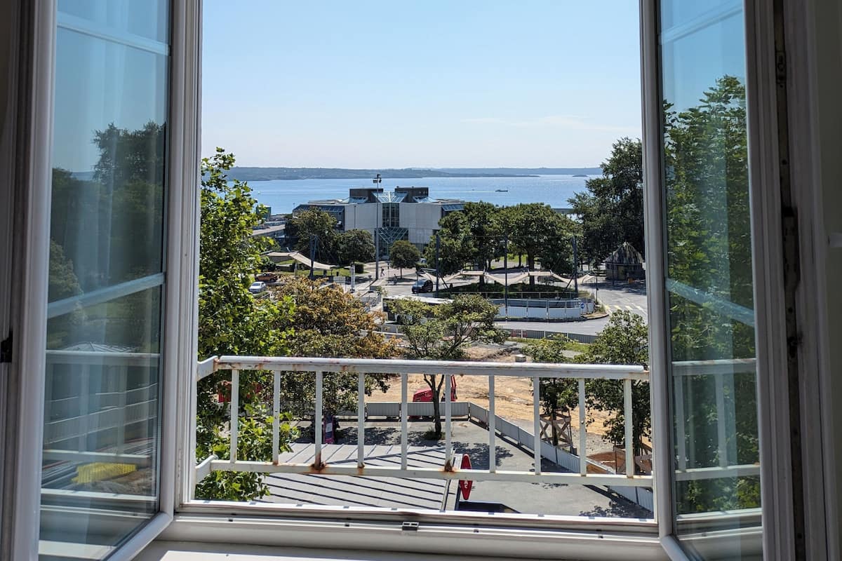 Panoramic Double Room, Sea View | Desk, blackout drapes, soundproofing, iron/ironing board