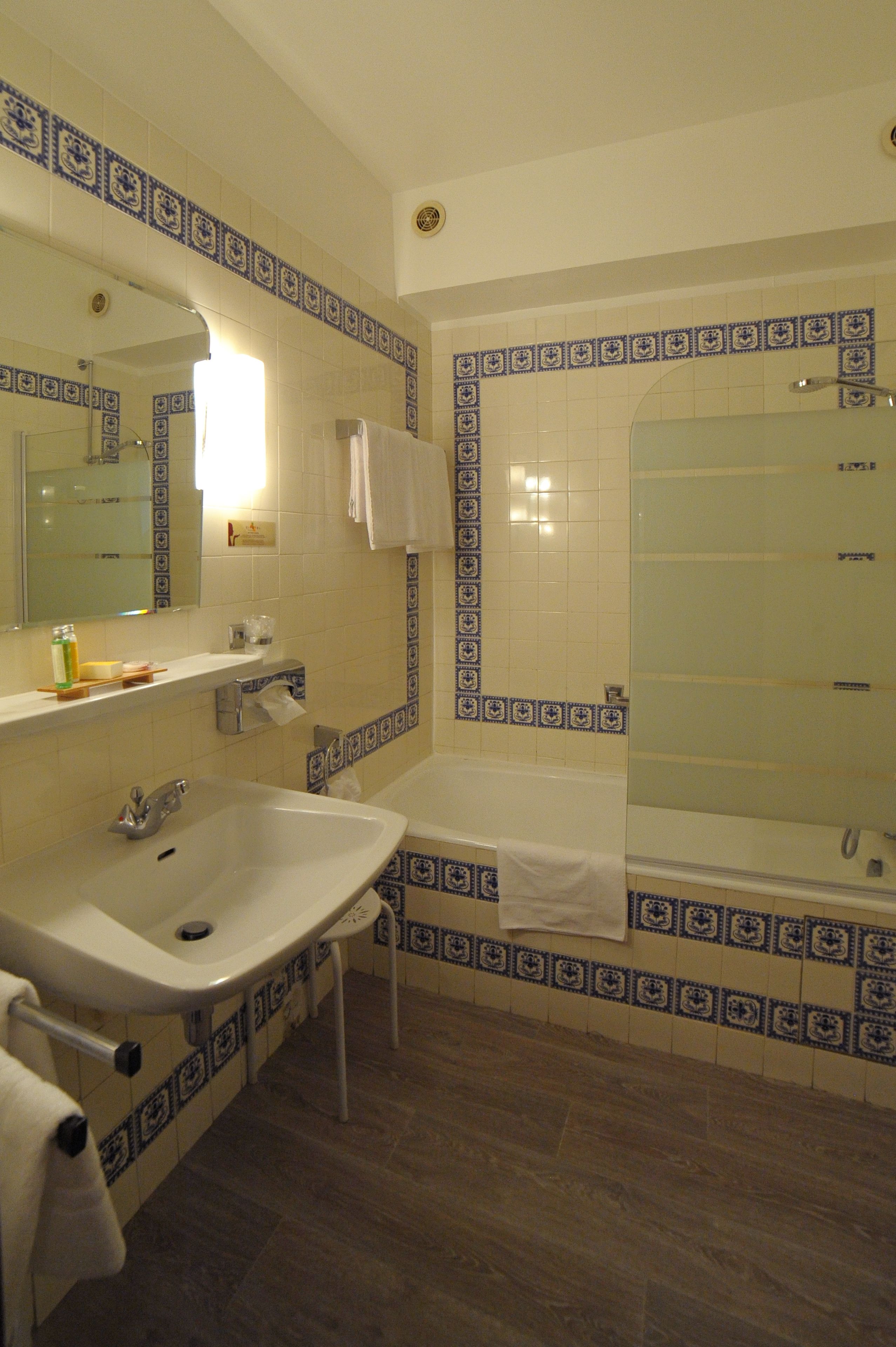 free toiletries, hair dryer, towels