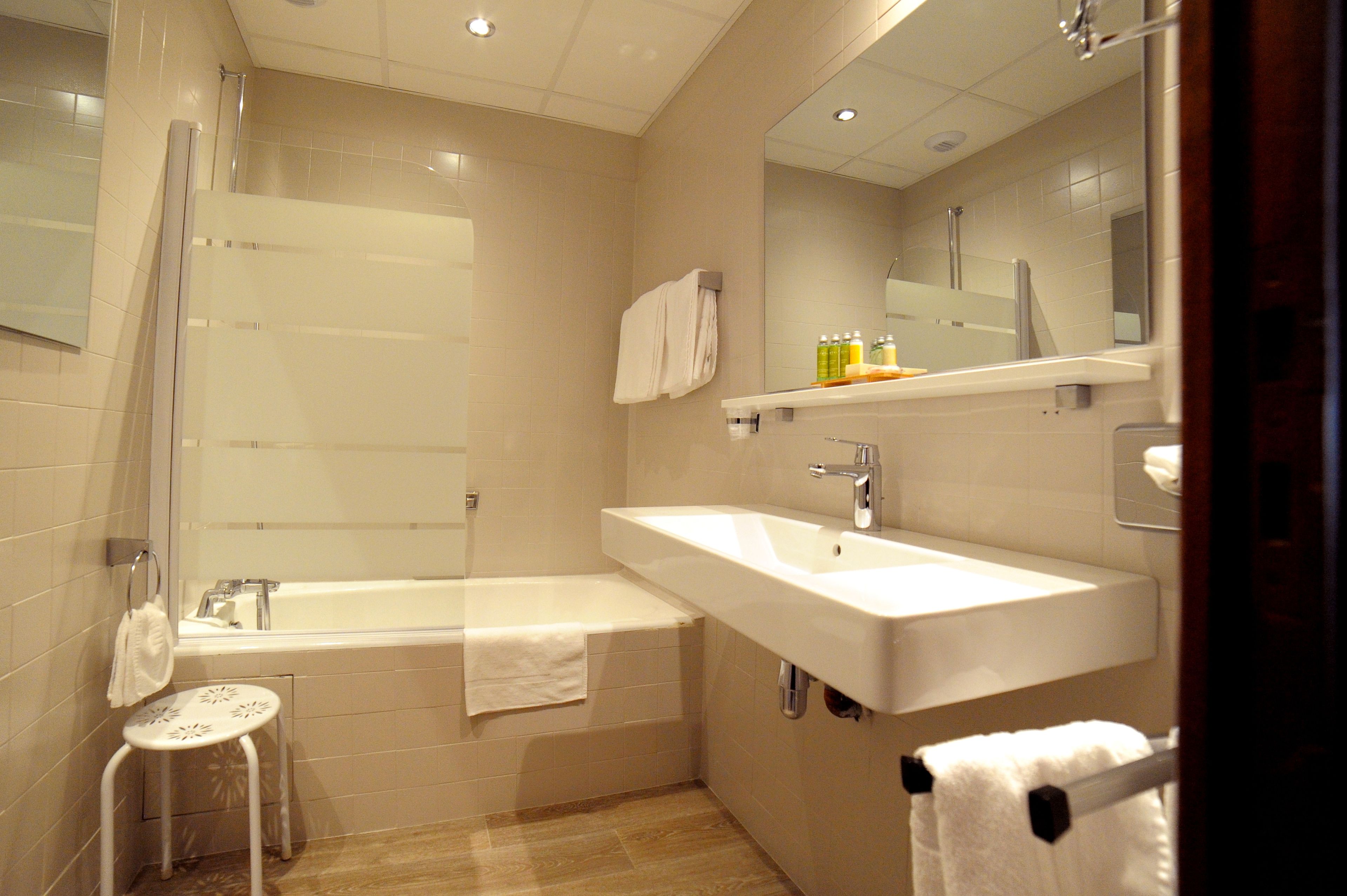 free toiletries, hair dryer, towels