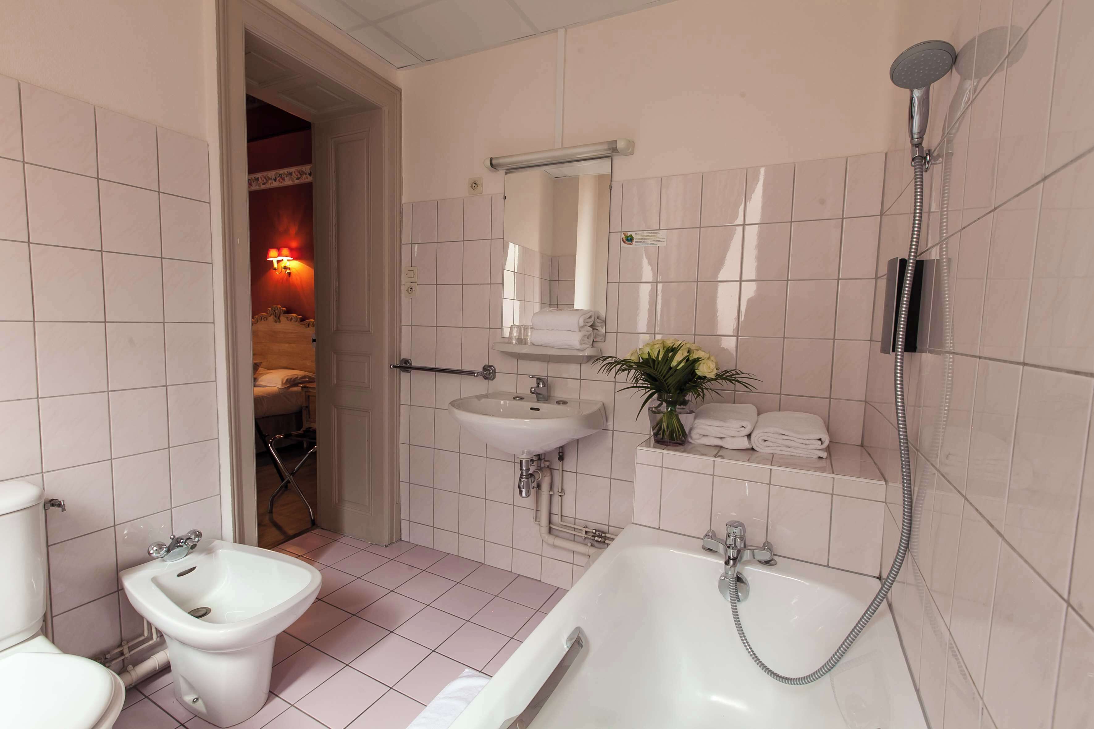 free toiletries, hair dryer, towels