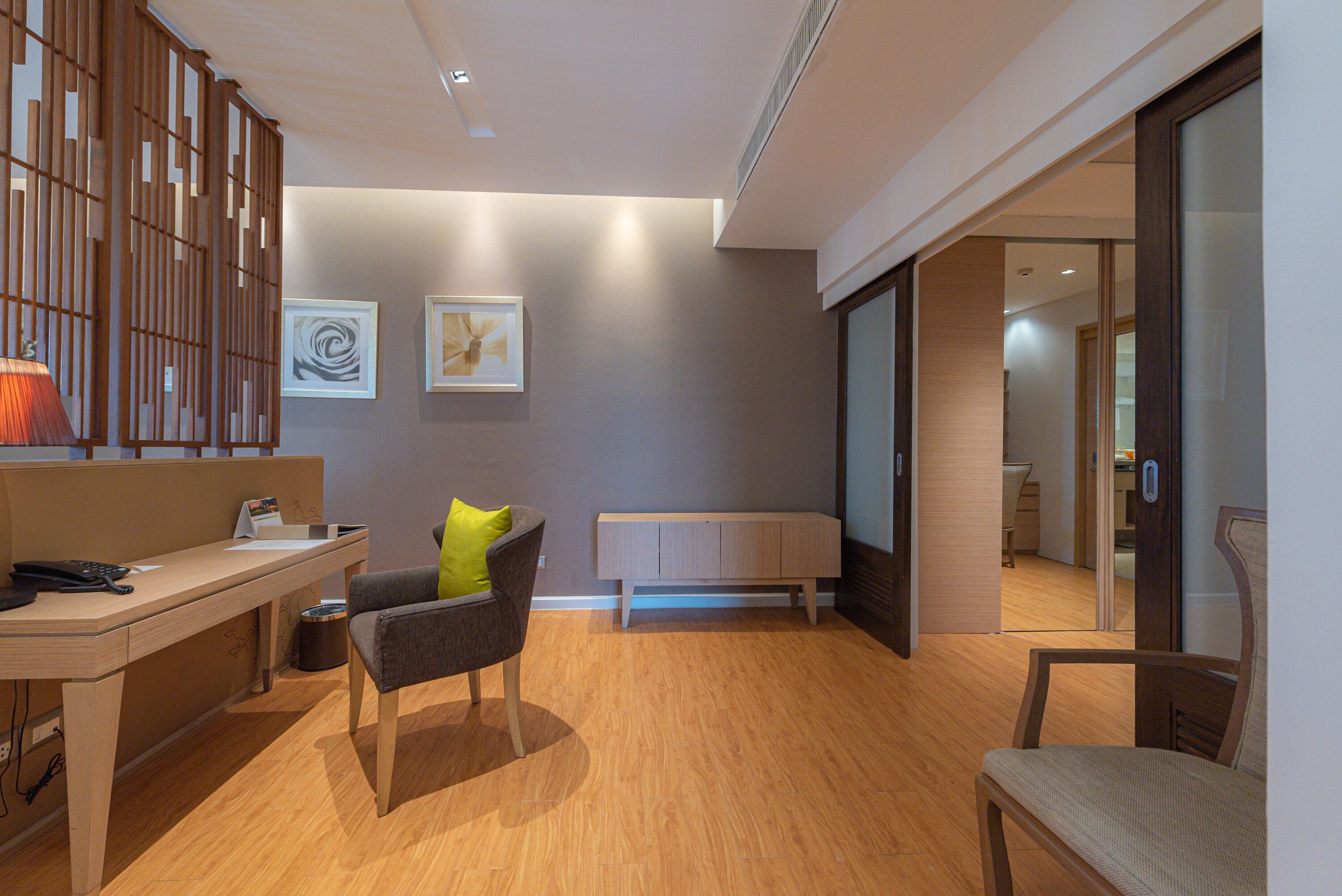 grand sky suite - free suvarnabhumi airport transfer | living area | 40-inch lcd tv with cable channels, tv