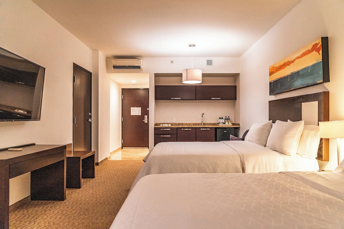 Premium Room, 2 Queen Beds | Down duvets, in-room safe, desk, laptop workspace