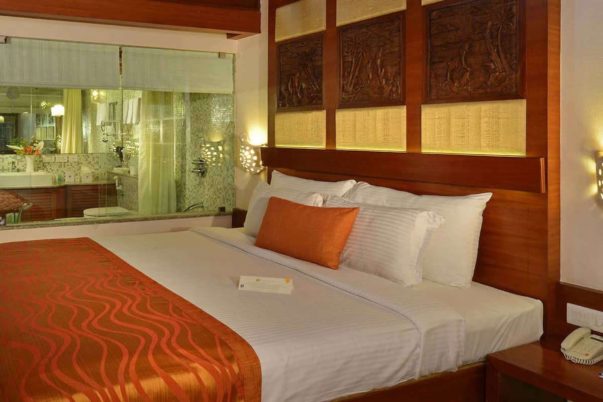 1 makuuhuone, ylelliset vuodevaatteet, pillowtop-patjalliset sängyt