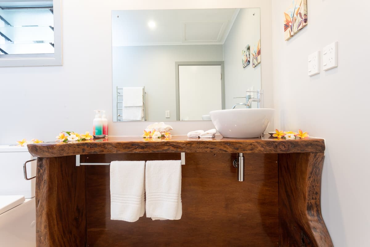 villa, 1 king bed, garden area | bathroom | shower, rainfall showerhead, free toiletries, hair dryer