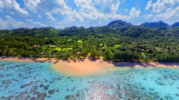 Private beach, white sand, snorkelling, kayaking