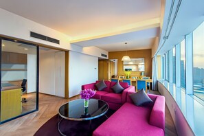 Premium bedding, down duvets, pillow-top beds, in-room safe