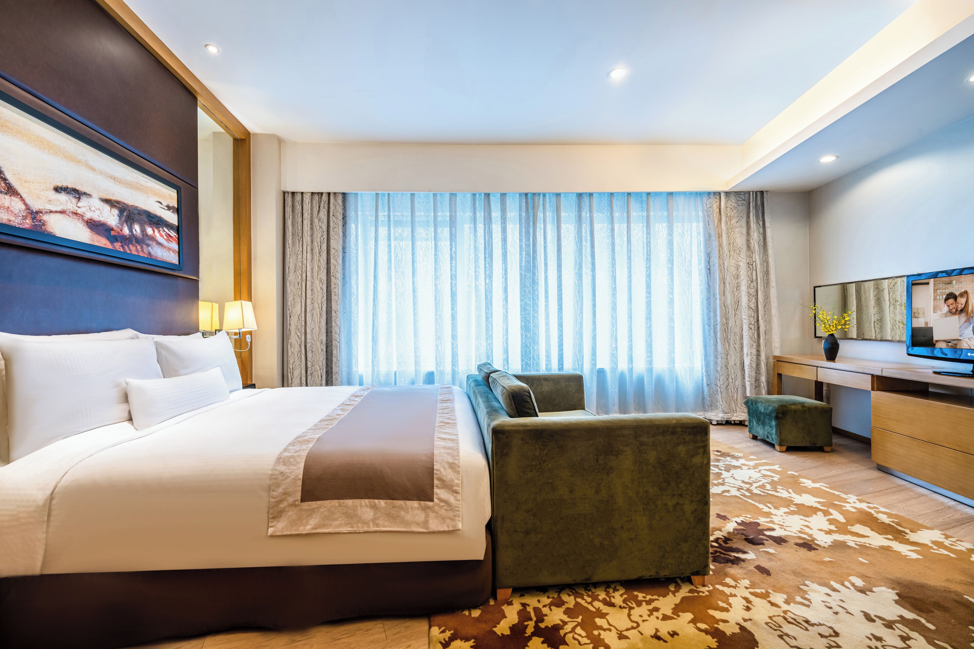 Căn hộ Business | Bộ đồ giường cao cấp, chăn bông, nệm có lớp đệm bông 